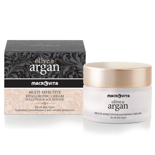 Macrovita Olive & Argan Viacúčelový krém s kyselinou hyalurónovou  Olive & Argan Multi-effective hyaluronic cream Pollution & Age Defense
