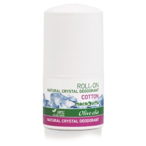 25864_33153-olive-elia-natural-crystal-deodorant-roll-on-cotton-50ml-54132-4-1.jpg Olive-Elia Prírodný guľôčkový dezodorant s neutrálnou vôňou Olive-Elia Natural crystal deodorant roll-on cotton