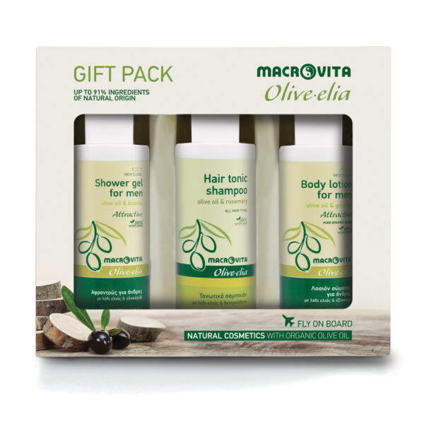 Olive-Elia Mini darčekový set pre mužov - 8/2025  Olive-Elia Mini Gift set men (SG + BM+ SH)