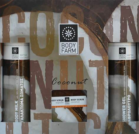 BodyFarm Veľký darčekový set s kokosom I  BodyFarm Gift pack coconut (SG + BM + BS)