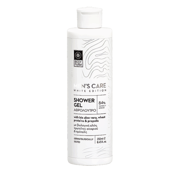 BodyFarm Sprchovací gél s bio aloe vera, ovsenými proteínmi a propolisom WE  BodyFarm Shower Gel for men White Edition
