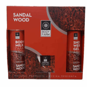 BodyFarm Veľký darčekový set so santalovým drevom I  BodyFarm Gift set sandalwood (SG + BM + Soap)