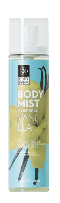 Bodyfarm Telový Sprej s karibskou vanilkou  Bodyfarm Body Mist Vanilla Caribbean