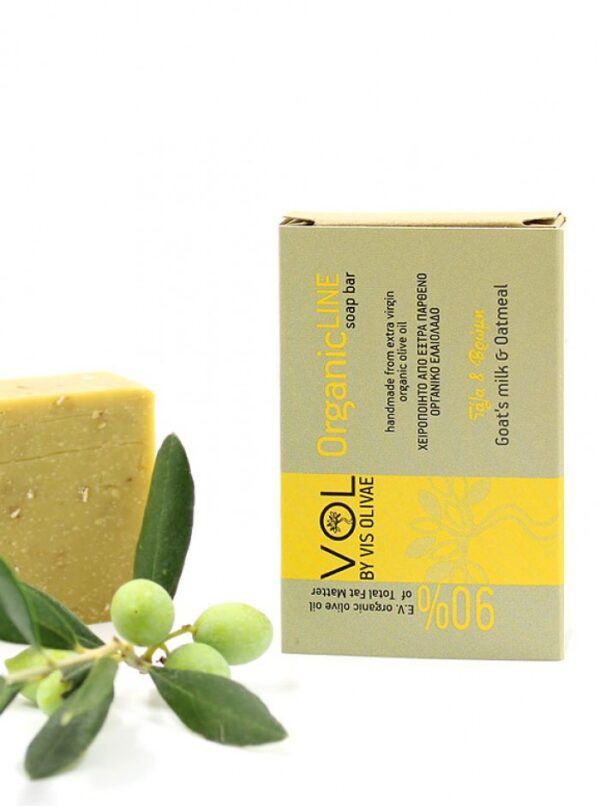 Vis Olivae Organické mydlo s kozím mliekom a ovsenými vločkami  90 g  Vis Olivae Goat's milk and oats soap organic