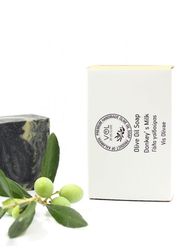 Vis Olivae Prírodné mydlo s oslím mliekom a aktívnym uhlím  90 g  Vis Olivae Donkey's milk and active charcoal natural