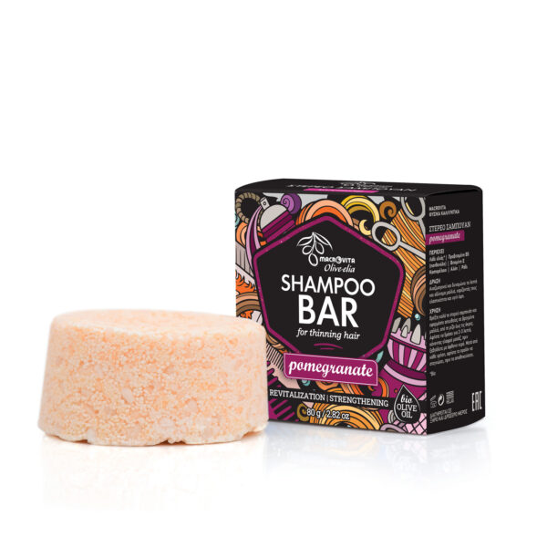 Olive-Elia Tuhý šampón pre riedke vlasy s granátovým jablkom  Olive-Elia Shampoo Bar for Thinning Hair Pomegranate