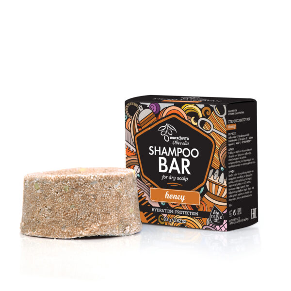 Olive-Elia Tuhý šampón pre suchú pokožku s medom  Olive-Elia Shampoo Bar for Dry Scalp Honey